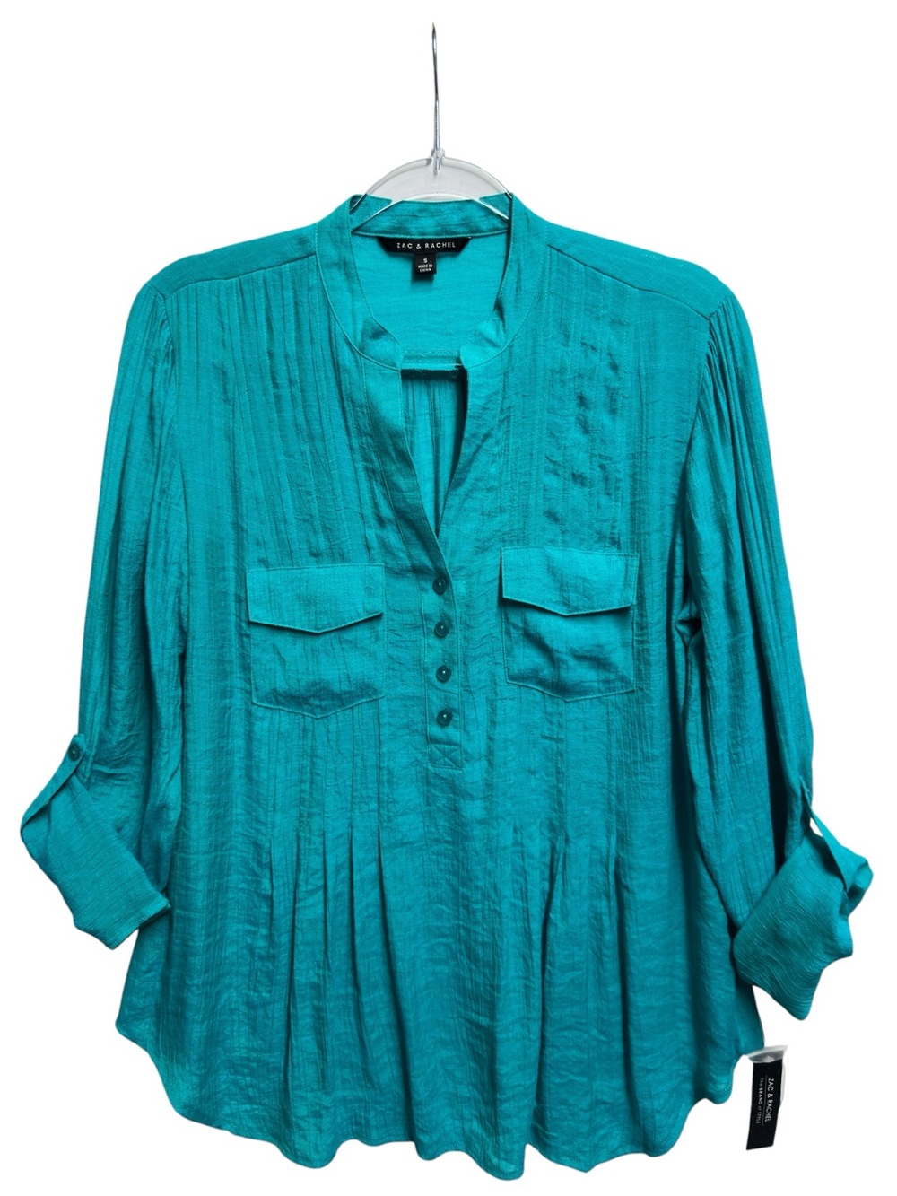 Rayon Knit Silky Gauzy Pleated Flare Babydoll Shirt Blouse Popover